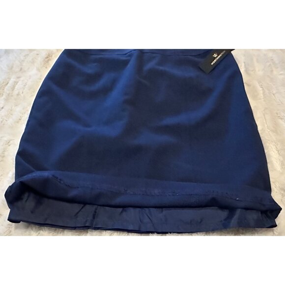 Worthington Blue Pencil Skirt Knee Length Polyester Blend Women's Size 8 (NWT) - Picture 12 of 13